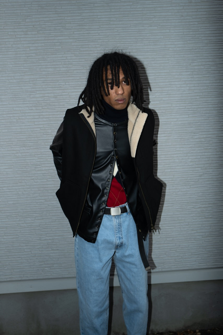 HOF-0030 CANVAS BOA VEST BLACK