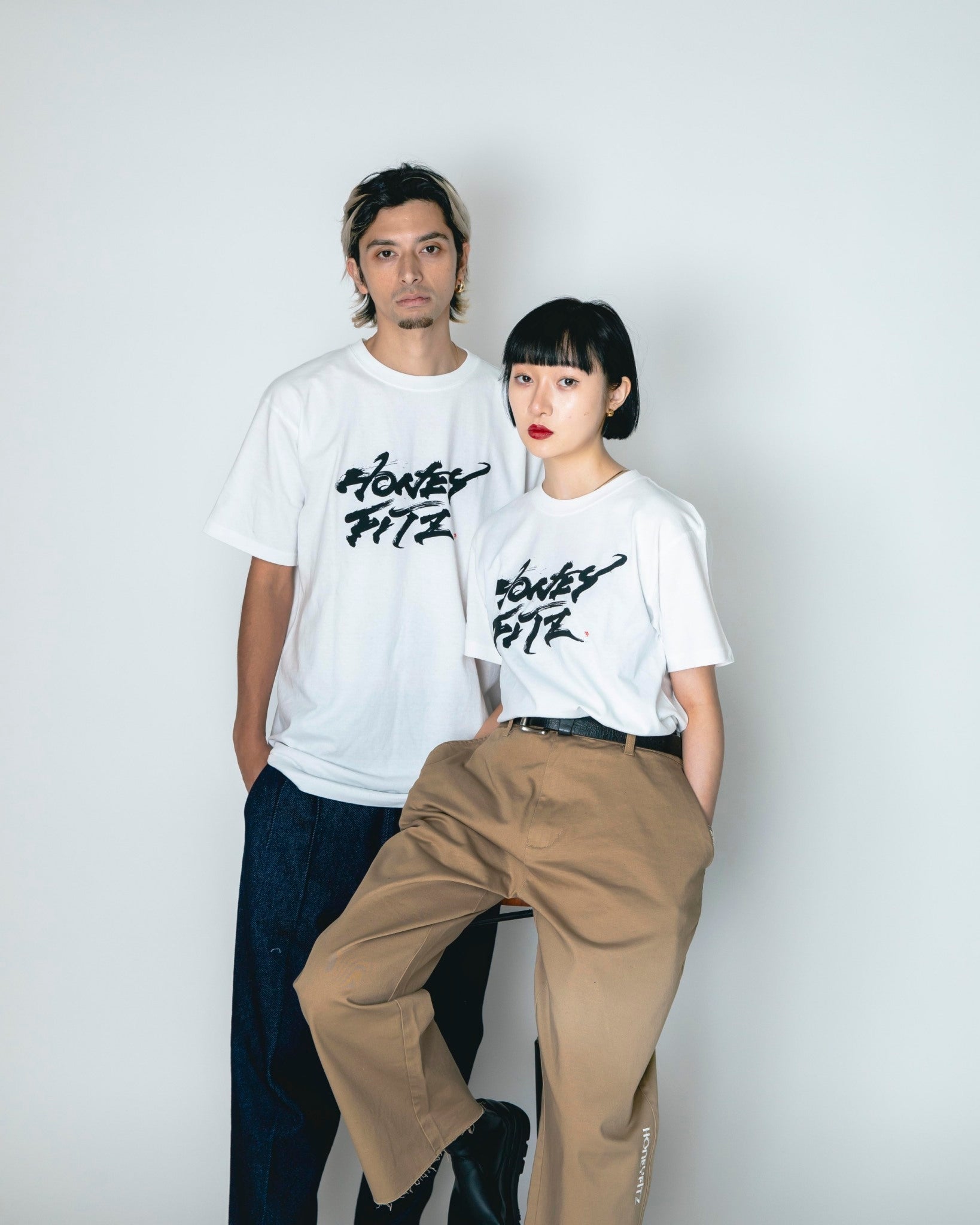 HONEY FITZ×万美 T-SHIRT HOF-0034 WHITE