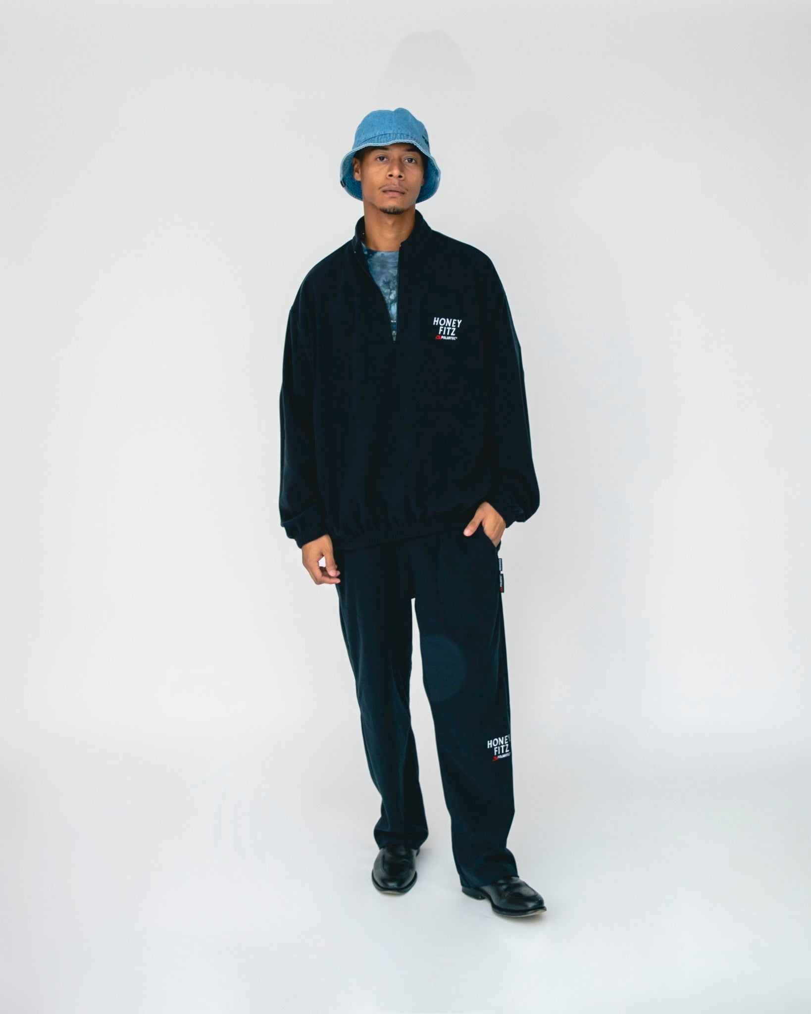 POLARTEC FLEECE HALF ZIP STAR HOOフ/リースジャケット/M 